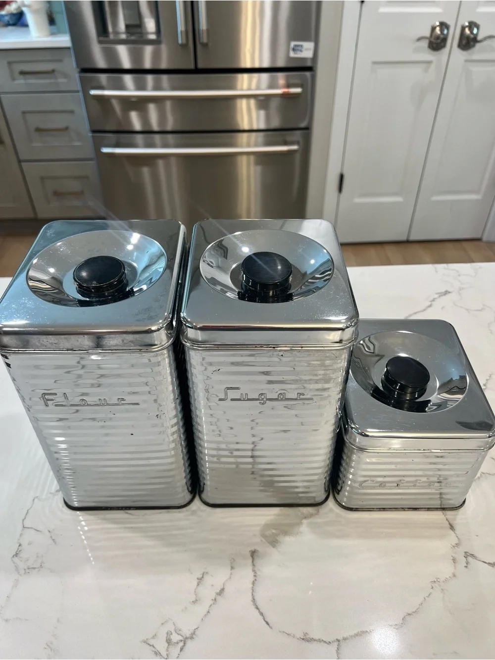 Vintage Lincoln Beautyware Kitchen Canister Set MCM